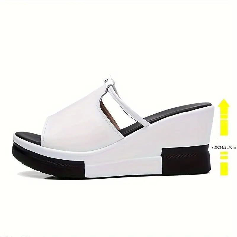 Trendy Womens Rhinestone Wedge Slippers