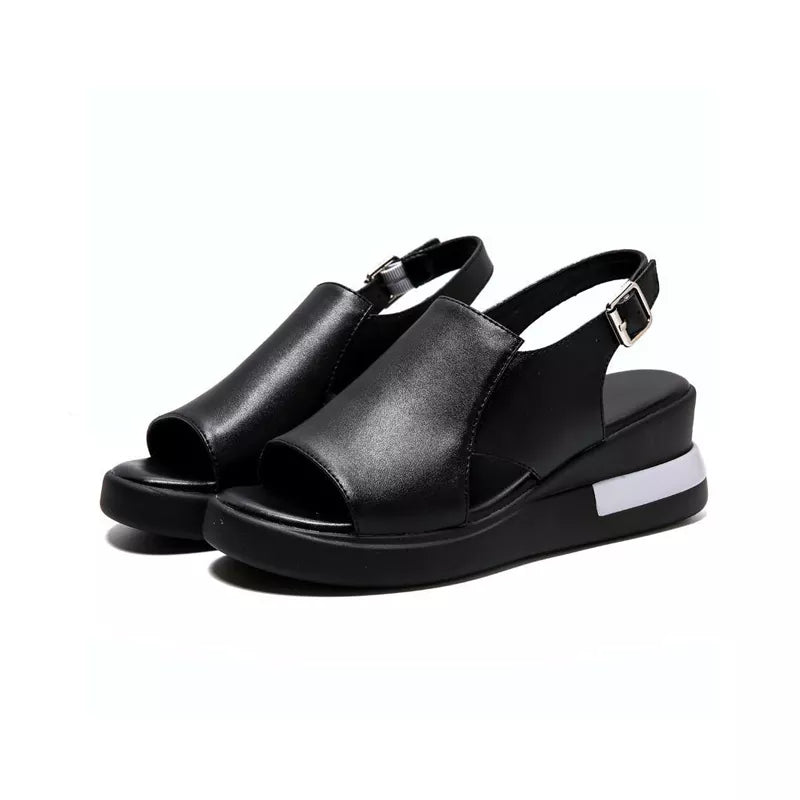 Women's Italian Leather Heel Sandals