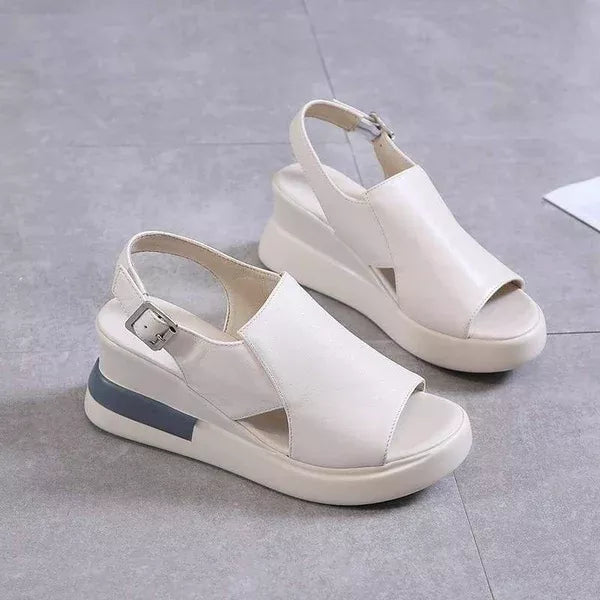 Women's Italian Leather Heel Sandals