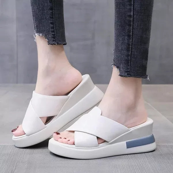 Women's Italian Leather Heel Sandals