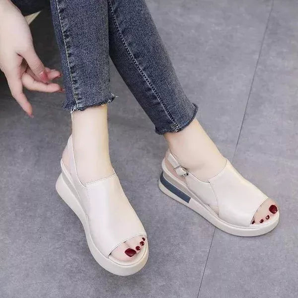 Women's Italian Leather Heel Sandals