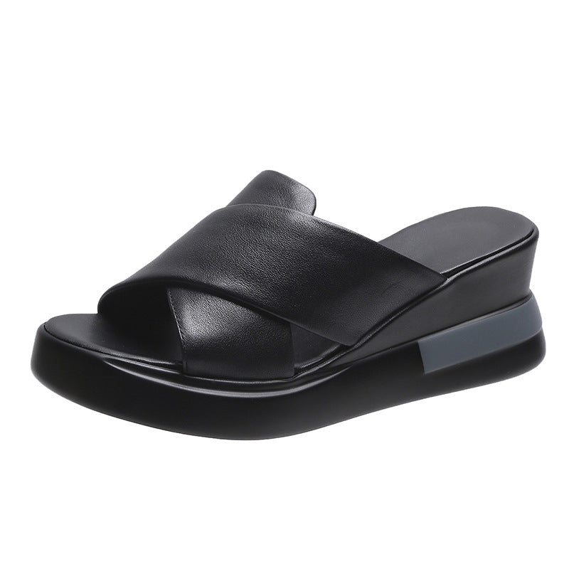 Women's Italian Leather Heel Sandals