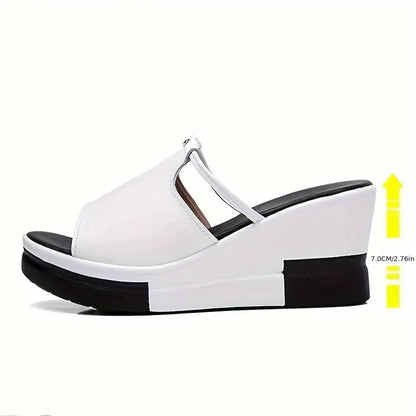 Trendy Womens Rhinestone Wedge Slippers