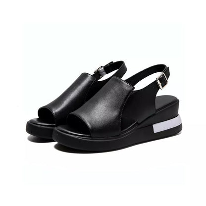 Women's Italian Leather Heel Sandals