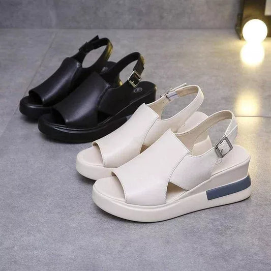 Women's Italian Leather Heel Sandals