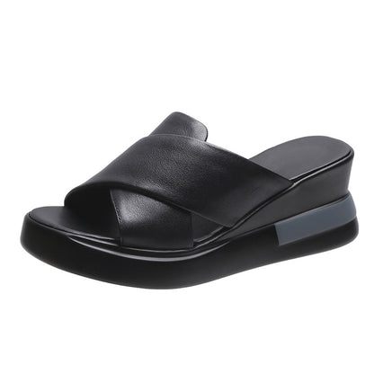 Women's Italian Leather Heel Sandals