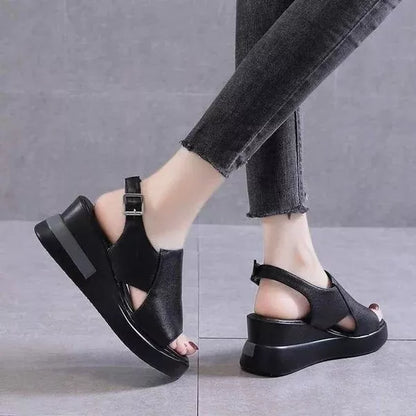 Women's Italian Leather Heel Sandals