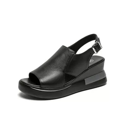 Women's Italian Leather Heel Sandals