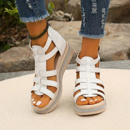 Rhinestone Decor Wedge Sandals